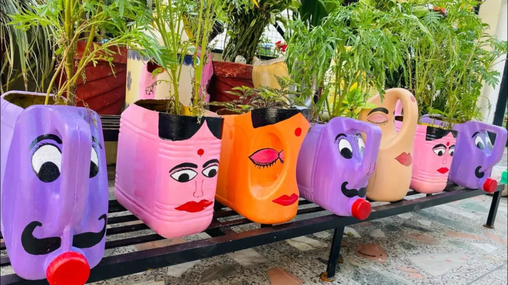 oil can planter ideas balcony