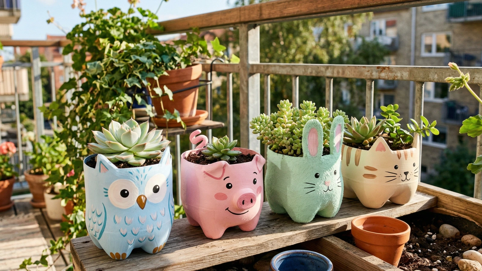 DIY Cute Animal Planters
